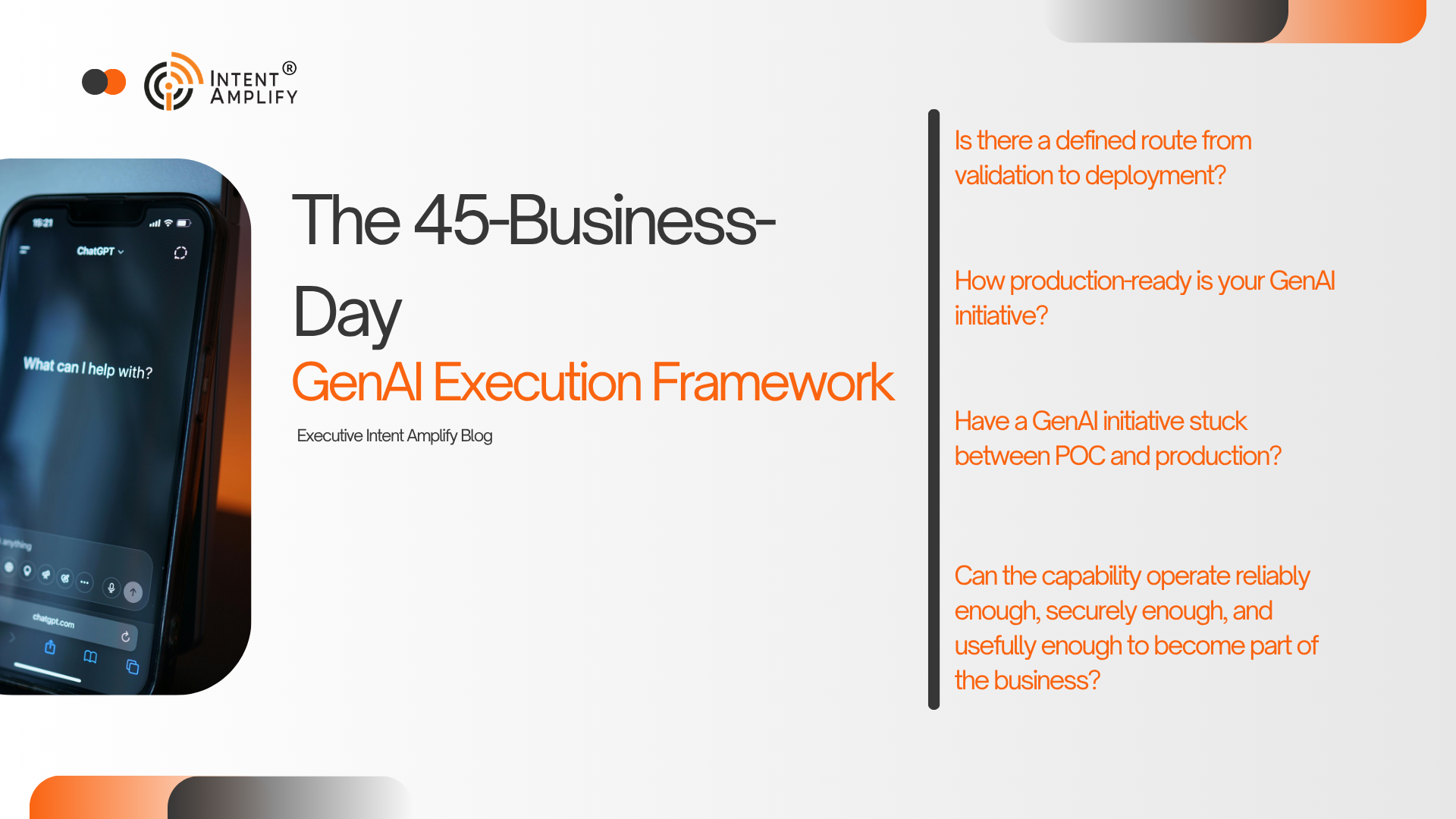From GenAI Proof of Concept to Production: A 45-Business-Day Framework